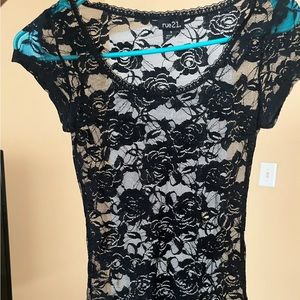 gorgeous sheer black rose top! | rue21
